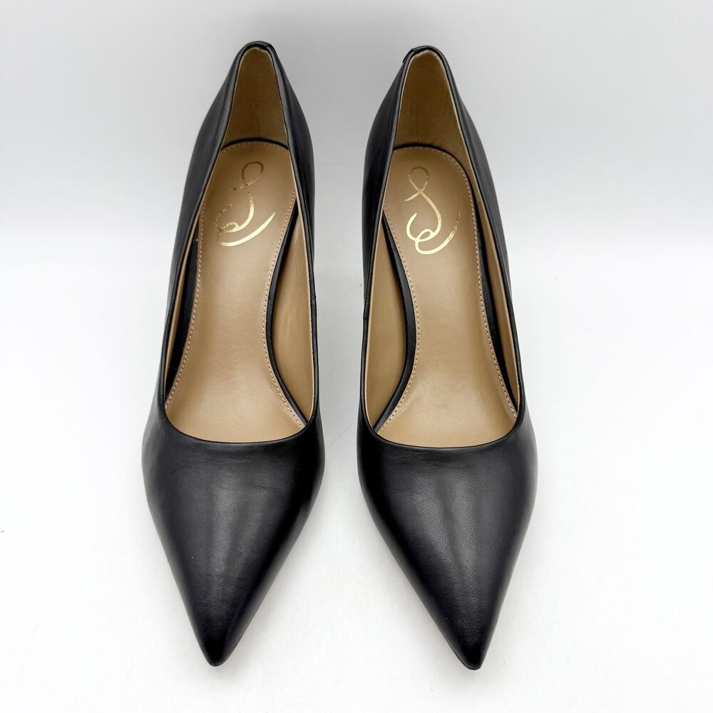 Sam Edelman Womens Vienna Pointed Toe Heels US 8.5 Wide EU 39 Black Leather NIB - Picture 4 of 10